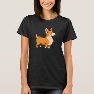 T-shirt Corgi Dog Animal Pixel Art Retro Video Gamer