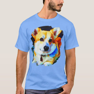 T-shirt Corgi Dog Art Color Painting Dogs Artistic Corgi
