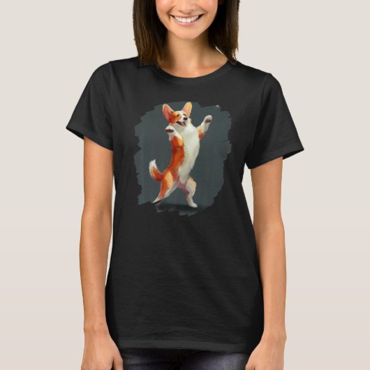 T-shirt Corgi Dog Danser Retro Danser Danseur 1 (Devant)
