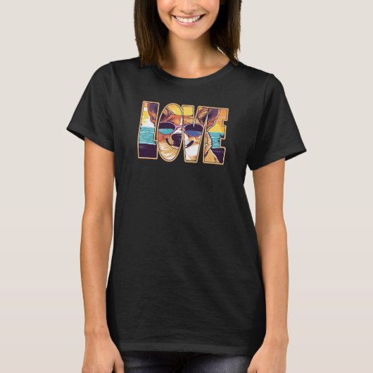 T-shirt Corgi Dog Love (Devant)