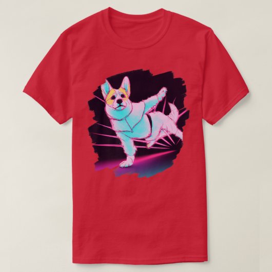 T-shirt Corgi Doing Karate Kick Black Belt Martial Arts Do (Design devant)