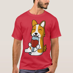 T-shirt Corgi Drinking Wine Dog