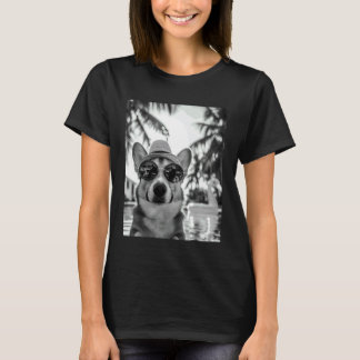 T-shirt Corgi drôle en selfie chien vacances d'été