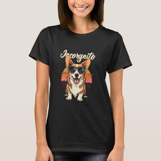 T-shirt Corgi Drôle Incognito (Devant)