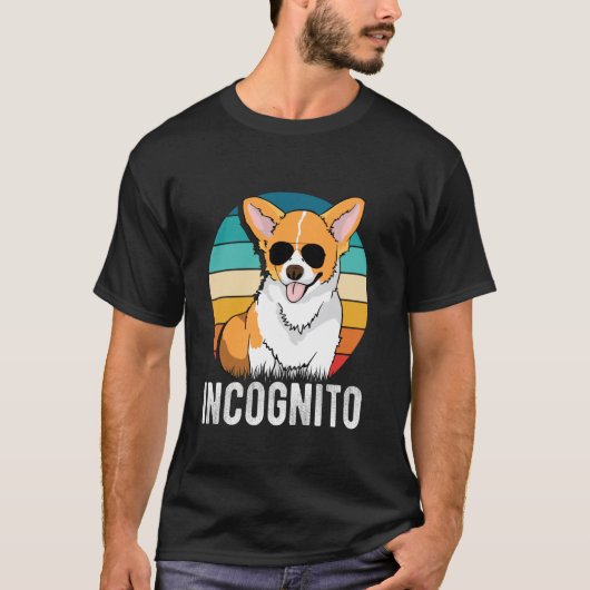 T-shirt Corgi Drôle INCOGNITO (Devant)
