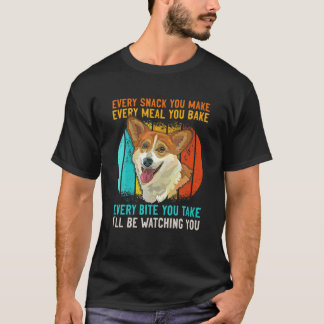T-shirt Corgi Drôle Rétro Chaque Snack Que Vous Faites Cha