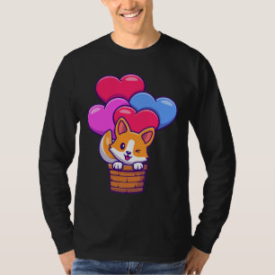 T-shirt Corgi Drôle Volant Avec Ballons