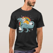 T-shirt Corgi équitation Dinosaur (Devant)