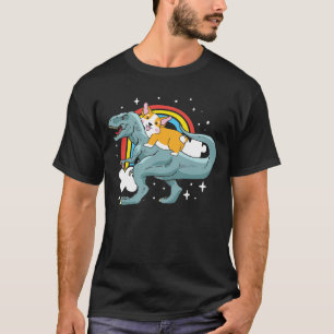 T-shirt Corgi équitation Dinosaur