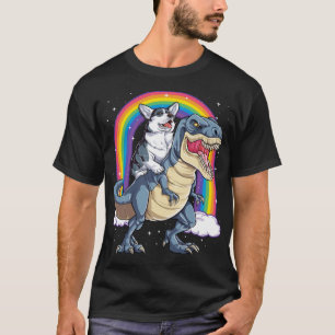 T-shirt Corgi équitation Dinosaur T rex Chemise Funny Rai