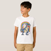 T-shirt Corgi équitation Dinosaur T rex Funny Space Galaxy (Devant entier)