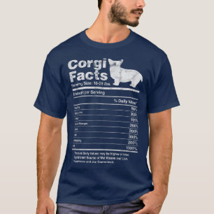 T-shirt Corgi Faits nutritionnels Corgi Lover Corgi Propre