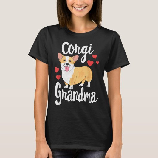 T-shirt Corgi femmes filles chiot amant chien grand-mère c (Devant)