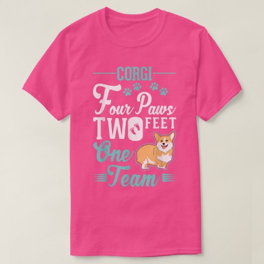 T-shirt Corgi four paws  (Design devant)
