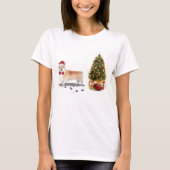 T-shirt Corgi Funny Chien de Noël avec arbre (Devant)