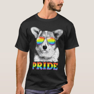 T-shirt Corgi Gay Pride Lgbt Lunettes de soleil Drapeau Ar