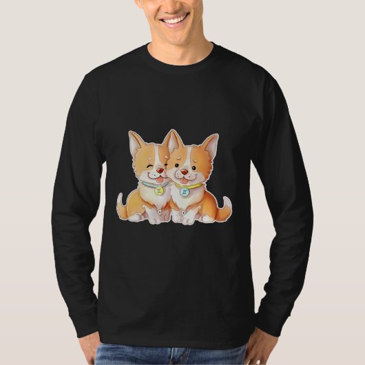 T-shirt Corgi Gemini Animal Welsh Propriétaire de l'animal (Devant)