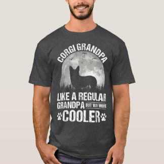 T-shirt Corgi Grandpa Funny Moon Vintage chien Fête des pè