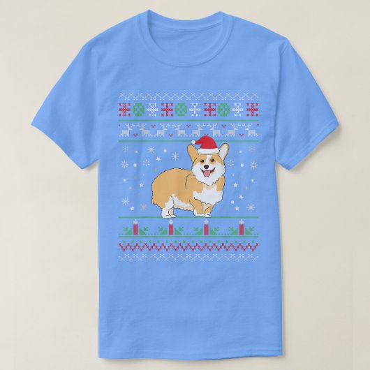 T-shirt Corgi ignon Pyjama de Noël illuminent le Mousson d (Design devant)