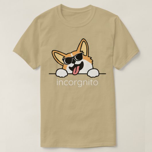 T-shirt CORGI INCOGNITO Drôle Corgis dans déguisé chien ga (Design devant)