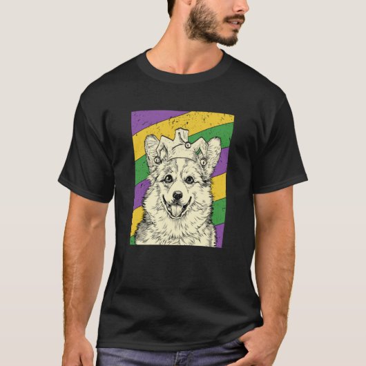 T-shirt Corgi Jester Mardi Gras Dog Mom or Dad (Devant)