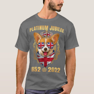 T-shirt Corgi jubilé de la reine Platine avec couronne 202