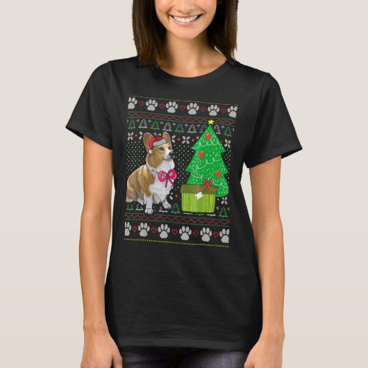 T-shirt Corgi laide chien de Noël (Devant)