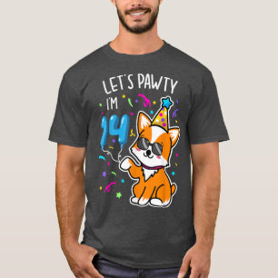 T-shirt Corgi Lets Pawty Im 14ème Anniversaire Tee 14 Ans