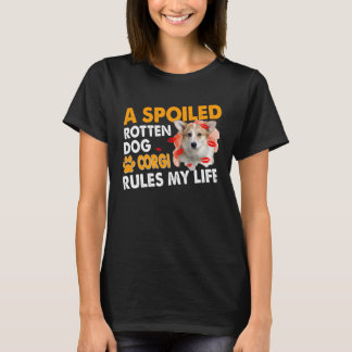 T-shirt Corgi Lover, Un Corgi Tignon Mal Régit Ma Vie