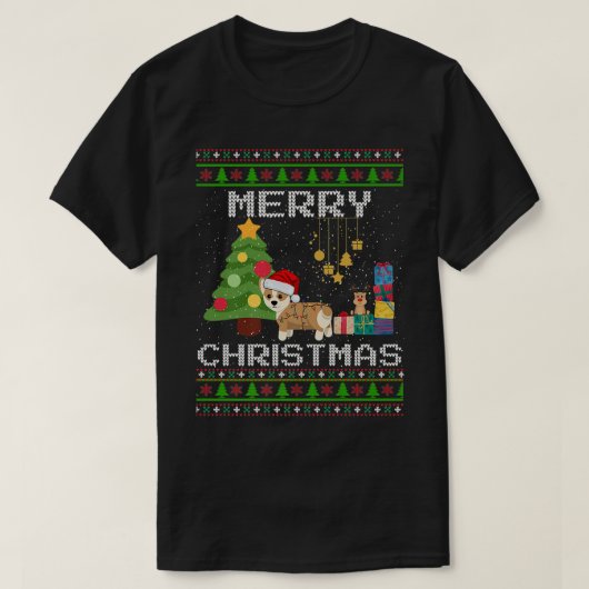 T-shirt Corgi Lovers Merry Christmas Ugly Christmas Sweate (Design devant)