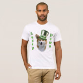 T-shirt Corgi Lucky Paws; Corgi St Patrick's Day cadeau (Devant entier)