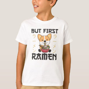 T-shirt Corgi Mais Premier Ramen Sweet Kawaii Noodle Chien