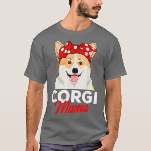 T-shirt Corgi Mama Chien Drôle portant un bandana