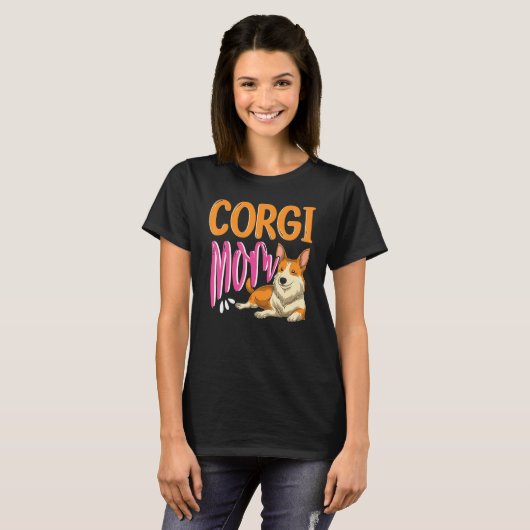 T-shirt Corgi Maman Chien Animaux Mignons Chien Propriétai (Devant entier)