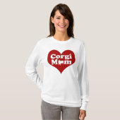 T-shirt Corgi Maman Coeur rouge (Devant entier)