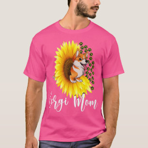 T-shirt Corgi Maman Cute Corgi Chien Tournesol Pet Fleur A