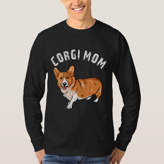 T-shirt Corgi Maman Illustration Chien Propriétaire Aimer  (Devant)