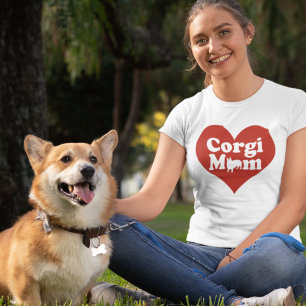T-shirt Corgi Maman Mignonne Coeur Rouge