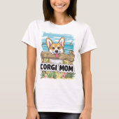 T-shirt Corgi Maman Peeking (Devant)