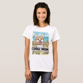T-shirt Corgi Maman Peeking (Devant entier)