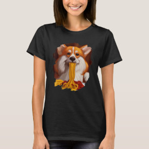 T-shirt Corgi Manger Spaghetti Pasta Chien Italien 3