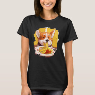 T-shirt Corgi Manger Spaghetti Pasta Dog Italien