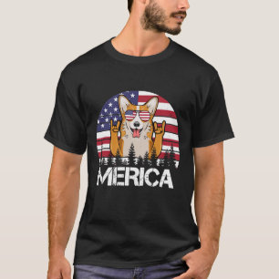 T-shirt Corgi Merica 4 juillet Dog Shirt Funny Patriotique