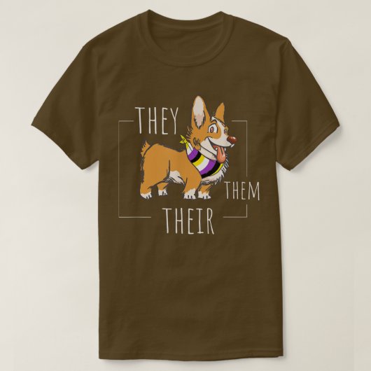 T-shirt Corgi Mignonne Non Binary Ils Leur Gend Agender (Design devant)