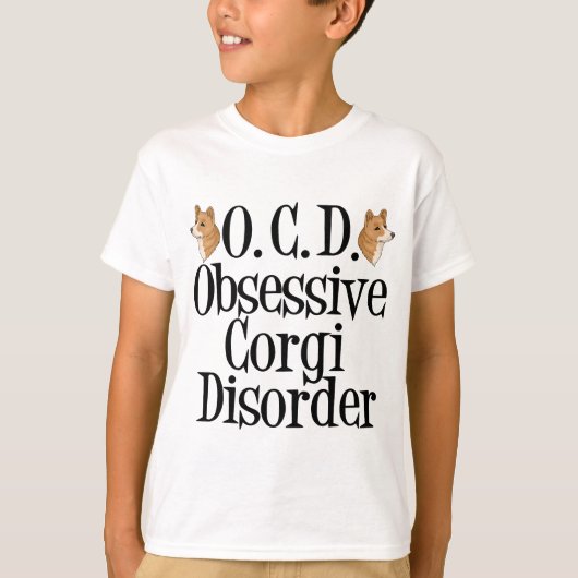 T-shirt Corgi Obsessionnel Trouble Drôle Enfants (Devant)