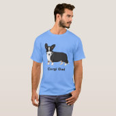 T-shirt Corgi papa gallois mignon et noir (Devant entier)