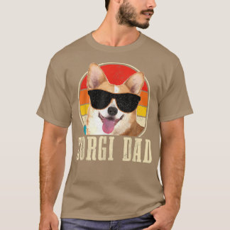 T-shirt Corgi Papa Lunettes de soleil Vintages Funny Corgi