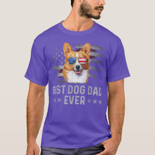 T-shirt Corgi Papa Vintage américain Drapeau Patriotique C