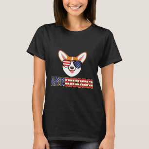 T-shirt Corgi Patriotique Americorgi 14 Juillet Américain