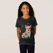 T-Shirt Corgi Père Noël Christmas Tree Lights Noël (Devant entier)